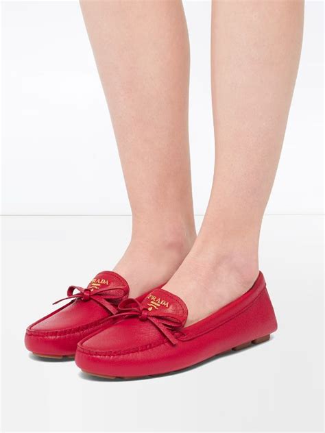 prada patent leather penny loafers|Prada bow detail loafers.